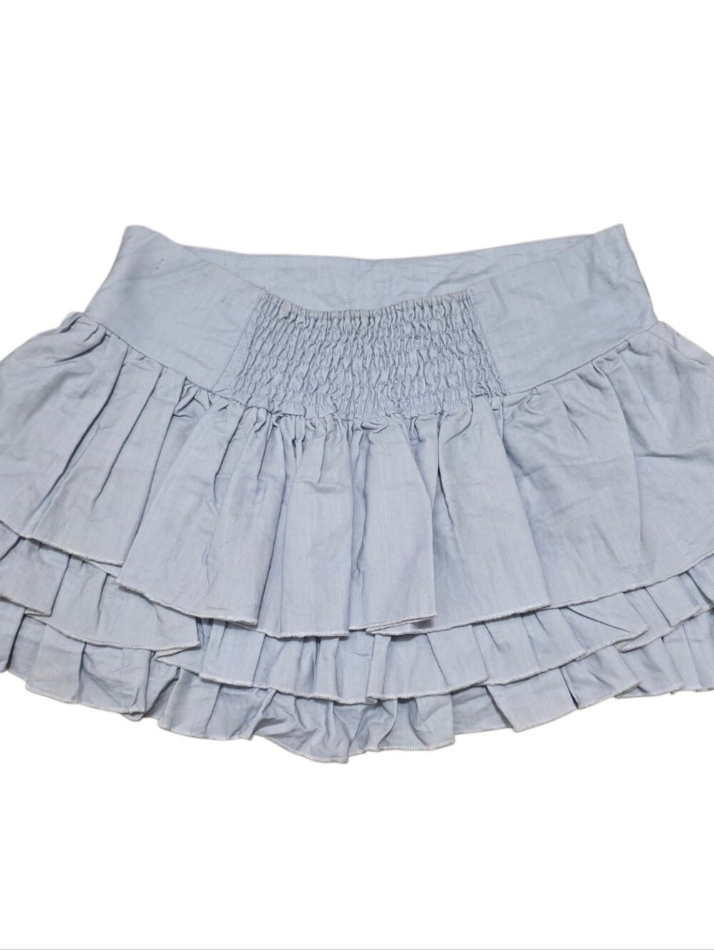 ShakeShake asian brand denim looking ruffled layered miniskirt - Picture 3 of 3